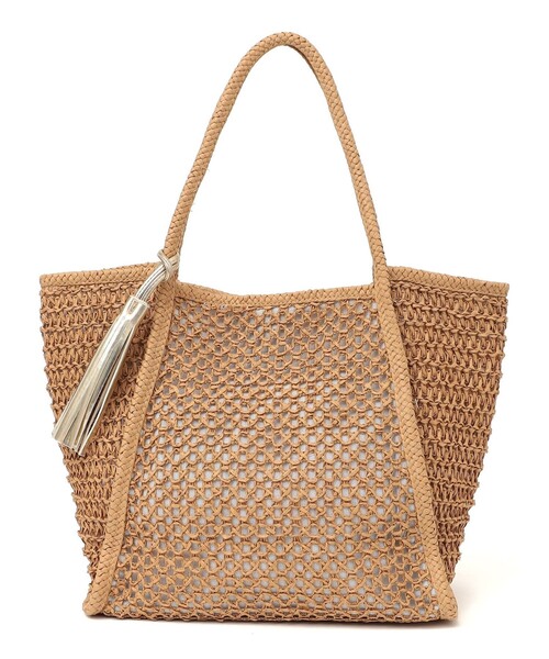 SHIPS any: タッセル 透かし編み ペーパー トート バッグ（トート