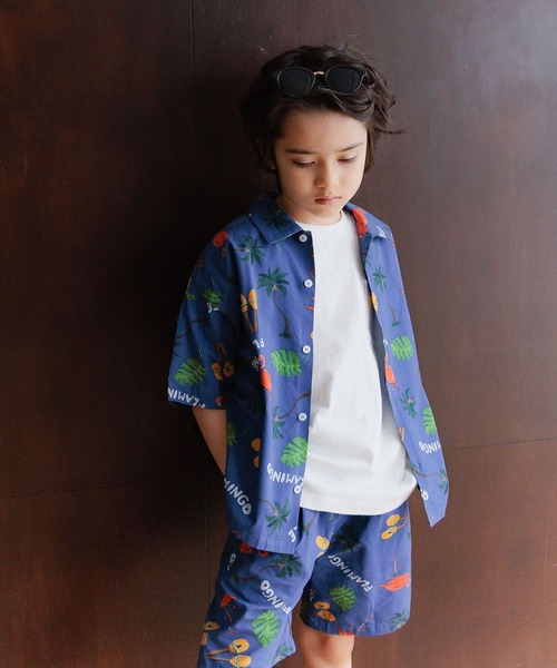 BAYFLOW（ベイフロー）の「[セットアップで着用可能☆]リゾート柄シャツ(KIDS)（シャツ/ブラウス・キッズ・ネイビー/ブラック/ブラウン・110cm/150cm/140cm/130cm/120cm）」の9枚目の写真