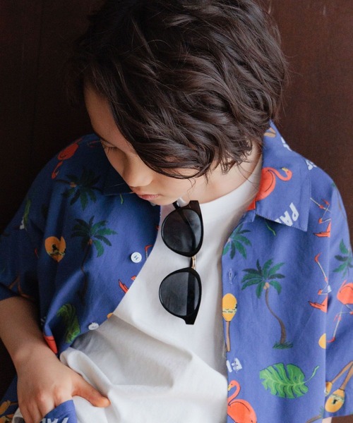 BAYFLOW（ベイフロー）の「[セットアップで着用可能☆]リゾート柄シャツ(KIDS)（シャツ/ブラウス・キッズ・ネイビー/ブラック/ブラウン・110cm/150cm/140cm/130cm/120cm）」の11枚目の写真