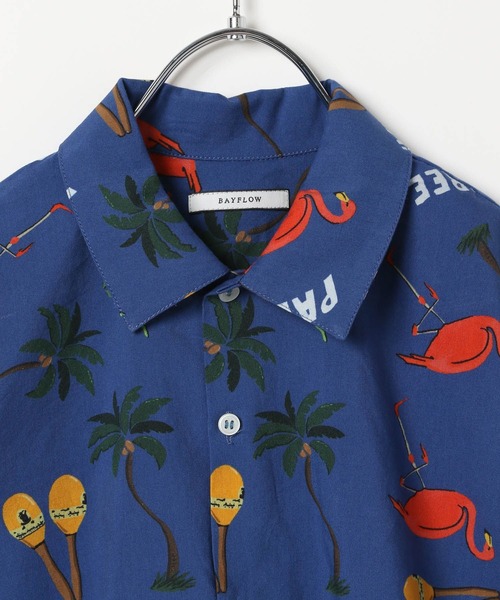 BAYFLOW（ベイフロー）の「[セットアップで着用可能☆]リゾート柄シャツ(KIDS)（シャツ/ブラウス・キッズ・ネイビー/ブラック/ブラウン・110cm/150cm/140cm/130cm/120cm）」の18枚目の写真