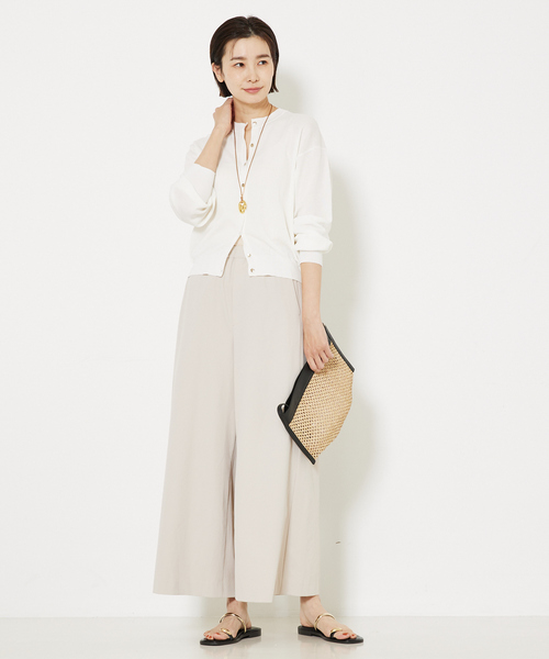 qualite(カリテ)の「2WAYストレッチワイドパンツ(その他パンツ・レディース・グレイッシュベージュ/ブラック・34/38/36)」の14枚目の写真