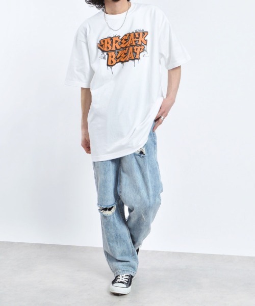 MODISH GAZE(モディシュガゼ)の「【MODISH GAZE】BREAK BEATグラフィックプリントTシャツ(Tシャツ/カットソー・レディース・ロイヤルブルー/ブラック/ホワイト・X-LARGE/LARGE/MEDIUM)」の14枚目の写真