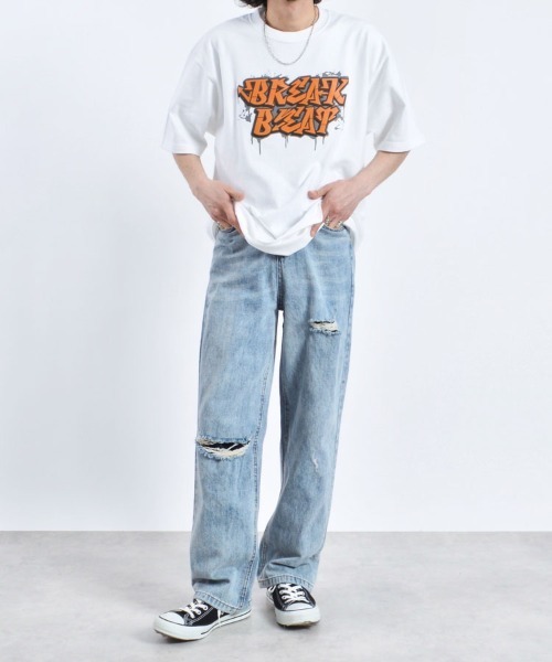 MODISH GAZE(モディシュガゼ)の「【MODISH GAZE】BREAK BEATグラフィックプリントTシャツ(Tシャツ/カットソー・レディース・ロイヤルブルー/ブラック/ホワイト・X-LARGE/LARGE/MEDIUM)」の15枚目の写真