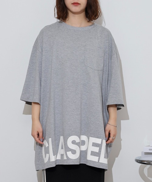 atONE(アットワン)の「裾前後ロゴプリントウルトラBIGサイズTシャツ(Tシャツ/カットソー・レディース・ブラック/カーキ/杢グレー・M/L)」の22枚目の写真