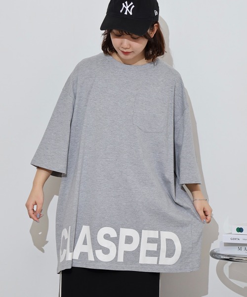 atONE(アットワン)の「裾前後ロゴプリントウルトラBIGサイズTシャツ(Tシャツ/カットソー・レディース・ブラック/カーキ/杢グレー・M/L)」の11枚目の写真