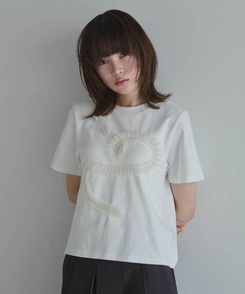 セール】tulle frill T-shirt/チュールフリルTシャツ（Tシャツ