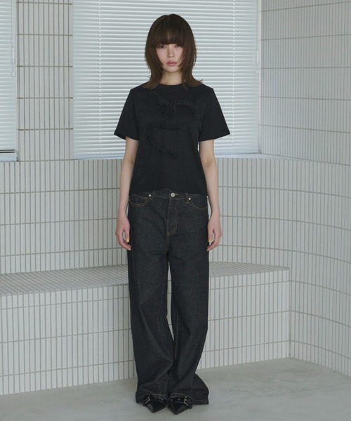 tシャツ Tulle frill color piping T-shirt レディース tulle frill T-shirt/チュールフリルTシャツ（Tシャツ