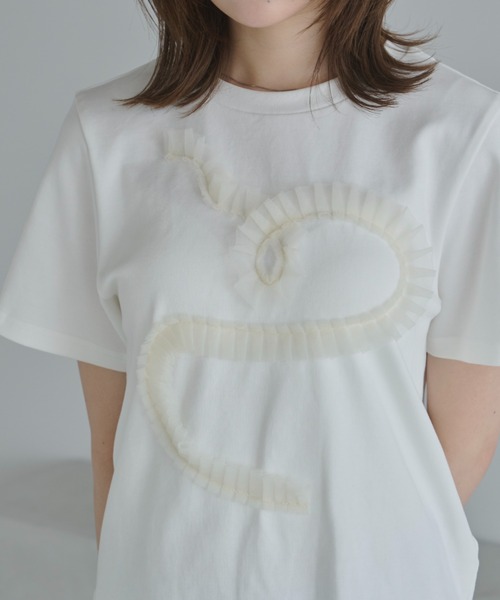見逃し厳禁！おトクな tulle frill T-shirt/チュールフリルTシャツ（Tシャツ トップス