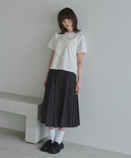 tシャツ Tulle frill color piping T-shirt レディース tulle frill T-shirt/チュールフリルTシャツ（Tシャツ