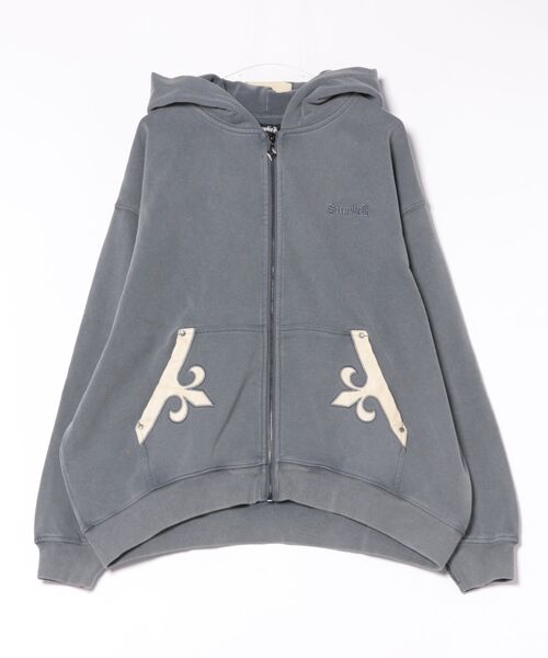 SUPPLIER/【LHP EXCLUSIVE】FLEUR LEATHER PATCH ZIP HOODIE
