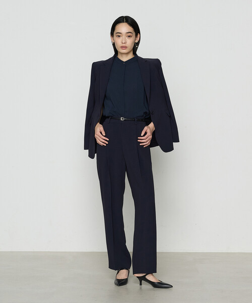 COMME CA（コムサ）の「フィネスボイル 半袖ブラウス（シャツ/ブラウス・レディース・ダークネイビー/ライトグレー・9号）」の7枚目の写真