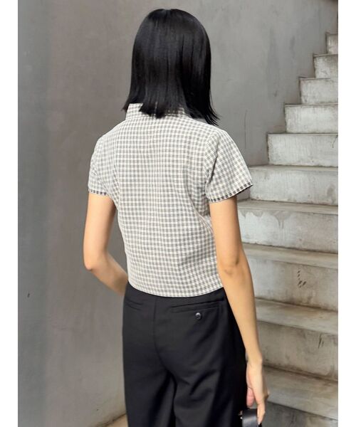 MURUA（ムルーア）の「レイヤードチュールクロップドシャツ（シャツ/ブラウス・レディース・ブラック/その他/グレー・FREE）」の15枚目の写真