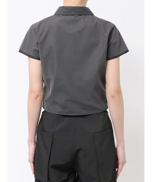 MURUA（ムルーア）の「レイヤードチュールクロップドシャツ（シャツ/ブラウス・レディース・ブラック/その他/グレー・FREE）」の5枚目の写真