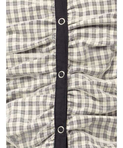 MURUA（ムルーア）の「レイヤードチュールクロップドシャツ（シャツ/ブラウス・レディース・ブラック/その他/グレー・FREE）」の12枚目の写真