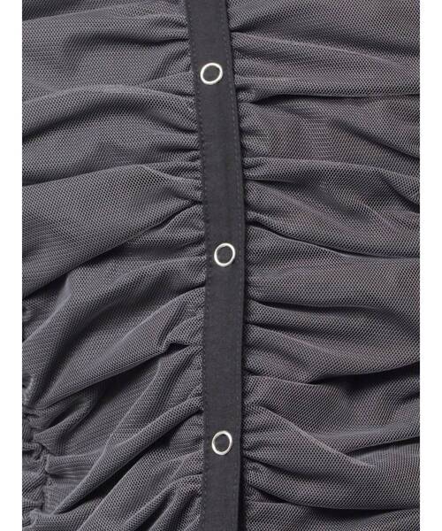 MURUA（ムルーア）の「レイヤードチュールクロップドシャツ（シャツ/ブラウス・レディース・ブラック/その他/グレー・FREE）」の13枚目の写真