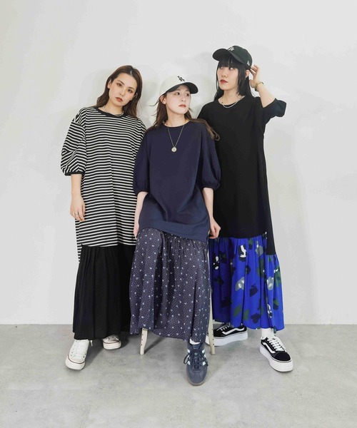 niko and...（ニコアンド）の「【MODE NORM CORE]】BIGTドッキングワンピース（ワンピース・レディース・スモーク/ブラック/ネイビー・MEDIUM/LARGE）」の5枚目の写真