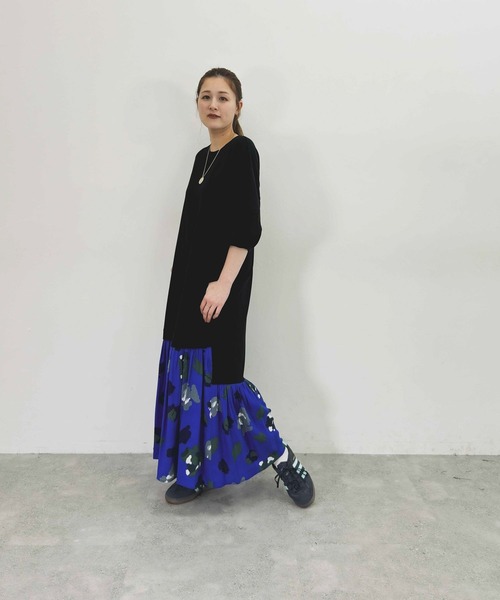 niko and...（ニコアンド）の「【MODE NORM CORE]】BIGTドッキングワンピース（ワンピース・レディース・スモーク/ブラック/ネイビー・MEDIUM/LARGE）」の9枚目の写真