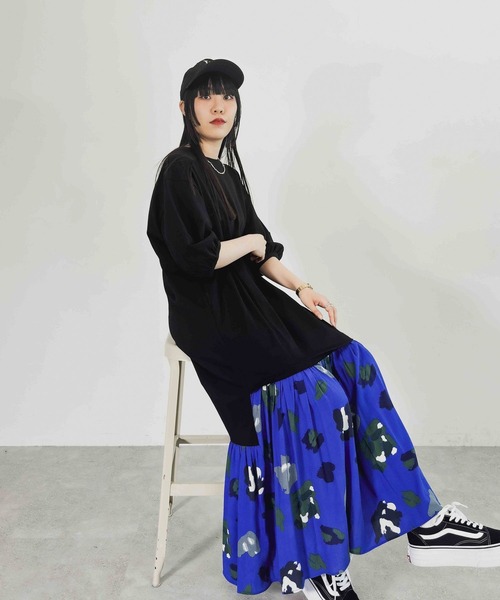 niko and...（ニコアンド）の「【MODE NORM CORE]】BIGTドッキングワンピース（ワンピース・レディース・スモーク/ブラック/ネイビー・MEDIUM/LARGE）」の11枚目の写真