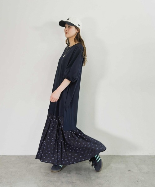 niko and...（ニコアンド）の「【MODE NORM CORE]】BIGTドッキングワンピース（ワンピース・レディース・スモーク/ブラック/ネイビー・MEDIUM/LARGE）」の12枚目の写真