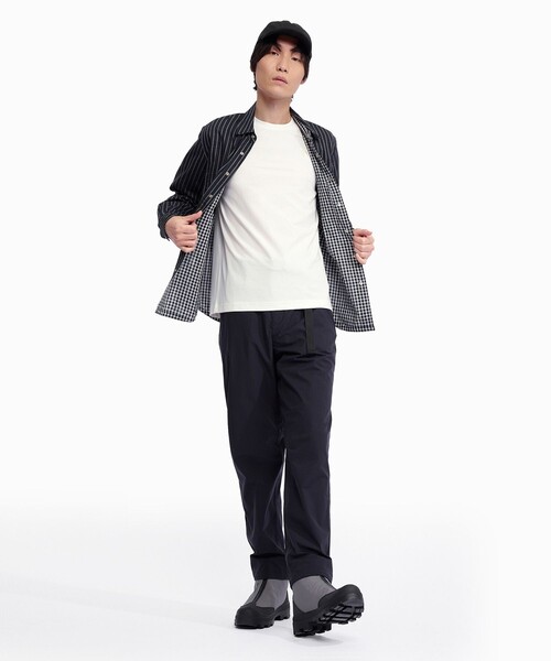AIGLE（エーグル）の「吸水速乾 リバーシブルシャツ / ストライプ ギンガムチェック（シャツ/ブラウス・メンズ・ブラック/ベージュ・M/L/XL/S）」の6枚目の写真