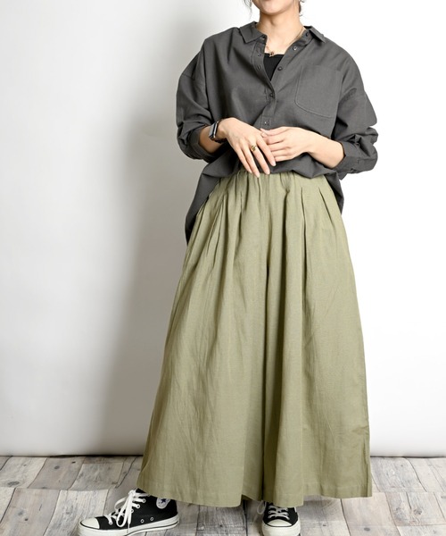 MARAI（マーライ）の「ウエストタックギャザー スカーチョ ガウチョパンツ（その他パンツ・レディース・カーキ/ベージュ/ブラック・フリー）」の3枚目の写真