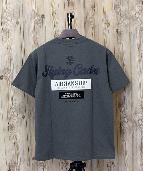 AVIREX（アヴィレックス）の「CADET PATCH T-SHIRT（Tシャツ/カットソー・メンズ・ブラック/ブルー/セージグリーン/ホワイト/ライトグレー・L/XL/XXL/M）」の4枚目の写真