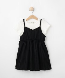 SHOO・LA・RUE(シューラルー)の【100-150cm/2点セット】ポコポコの表面感が魅力 楊柳キャミチュニック+Tシャツ(その他トップス)