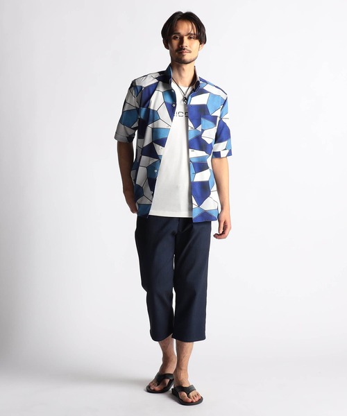 NICOLE CLUB FOR MEN（ニコルクラブフォーメン）の「アラカルトプリント ＢＤスタンドシャツ（シャツ/ブラウス・メンズ・ホワイト系/ブルー系/ブラック系・LARGE/MEDIUM/X-LARGE）」の6枚目の写真