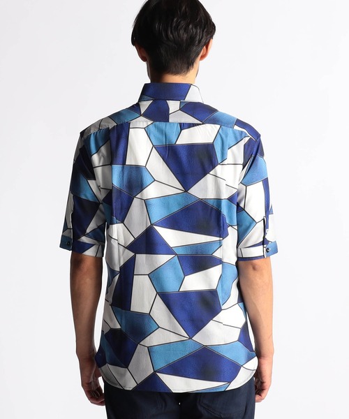 NICOLE CLUB FOR MEN（ニコルクラブフォーメン）の「アラカルトプリント ＢＤスタンドシャツ（シャツ/ブラウス・メンズ・ホワイト系/ブルー系/ブラック系・LARGE/MEDIUM/X-LARGE）」の7枚目の写真