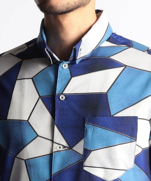 NICOLE CLUB FOR MEN（ニコルクラブフォーメン）の「アラカルトプリント ＢＤスタンドシャツ（シャツ/ブラウス・メンズ・ホワイト系/ブルー系/ブラック系・LARGE/MEDIUM/X-LARGE）」の9枚目の写真