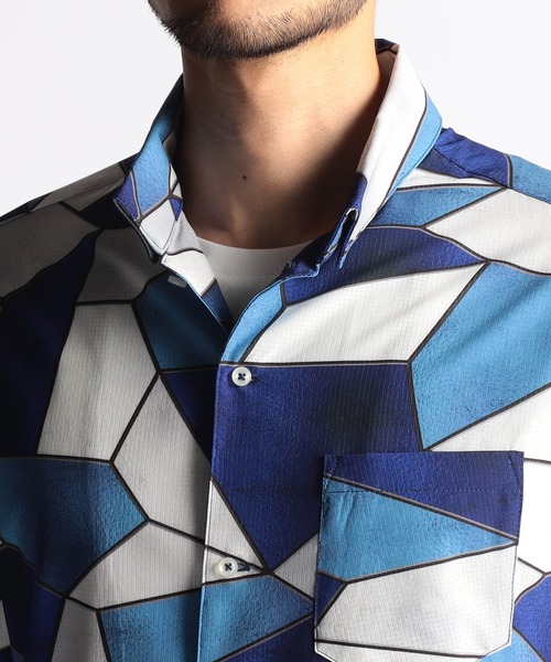 NICOLE CLUB FOR MEN（ニコルクラブフォーメン）の「アラカルトプリント ＢＤスタンドシャツ（シャツ/ブラウス・メンズ・ホワイト系/ブルー系/ブラック系・LARGE/MEDIUM/X-LARGE）」の10枚目の写真