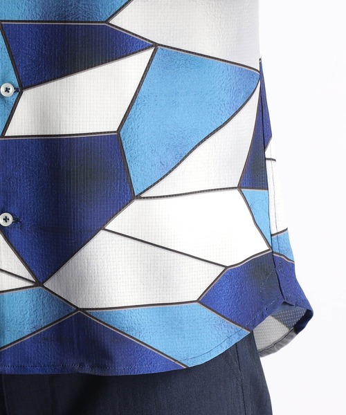 NICOLE CLUB FOR MEN（ニコルクラブフォーメン）の「アラカルトプリント ＢＤスタンドシャツ（シャツ/ブラウス・メンズ・ホワイト系/ブルー系/ブラック系・LARGE/MEDIUM/X-LARGE）」の14枚目の写真