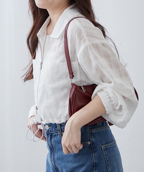 Another Branch olive des olive（アナザーブランチオリーブデオリーブ）の「ＷＺＩＰシアＢＺ（ブルゾン・レディース・ブラック/サックスブルー/オフホワイト・FREE）」の9枚目の写真