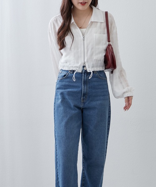 Another Branch olive des olive（アナザーブランチオリーブデオリーブ）の「ＷＺＩＰシアＢＺ（ブルゾン・レディース・ブラック/サックスブルー/オフホワイト・FREE）」の11枚目の写真