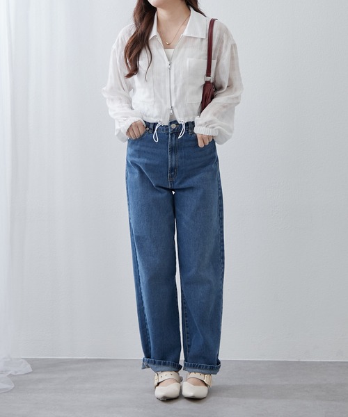 Another Branch olive des olive（アナザーブランチオリーブデオリーブ）の「ＷＺＩＰシアＢＺ（ブルゾン・レディース・ブラック/サックスブルー/オフホワイト・FREE）」の12枚目の写真