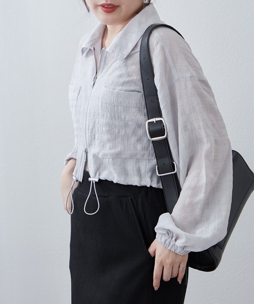 Another Branch olive des olive（アナザーブランチオリーブデオリーブ）の「ＷＺＩＰシアＢＺ（ブルゾン・レディース・ブラック/サックスブルー/オフホワイト・FREE）」の15枚目の写真