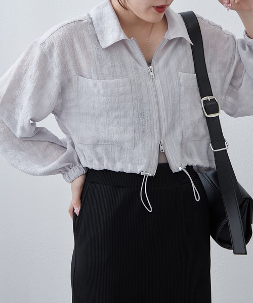 Another Branch olive des olive（アナザーブランチオリーブデオリーブ）の「ＷＺＩＰシアＢＺ（ブルゾン・レディース・ブラック/サックスブルー/オフホワイト・FREE）」の17枚目の写真