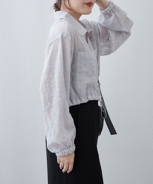 Another Branch olive des olive（アナザーブランチオリーブデオリーブ）の「ＷＺＩＰシアＢＺ（ブルゾン・レディース・ブラック/サックスブルー/オフホワイト・FREE）」の18枚目の写真
