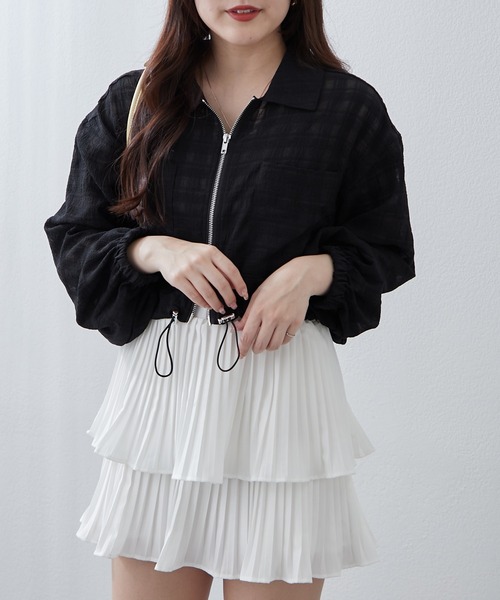 Another Branch olive des olive（アナザーブランチオリーブデオリーブ）の「ＷＺＩＰシアＢＺ（ブルゾン・レディース・ブラック/サックスブルー/オフホワイト・FREE）」の21枚目の写真