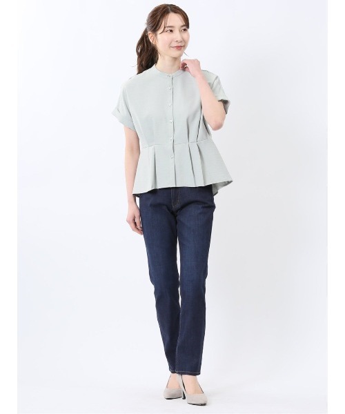 m.f.editorial(エムエフエディトリアル)の「【ウォッシャブル】m.f.エディトリアル レディース 接触冷感 ストレッチ ストレートデニム(デニムパンツ・レディース・ネイビー・LARGE/MEDIUM/S)」の11枚目の写真