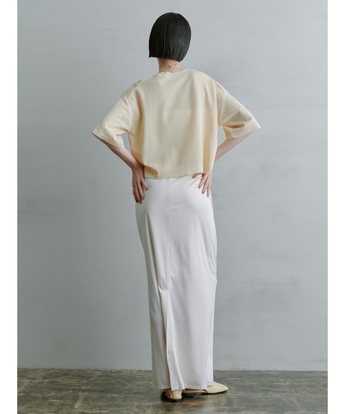 MIESROHE シアーワイドTニット　YELカラー Amazon | [ミースロエ] シアーワイドTニット MWNT252006 GRY F