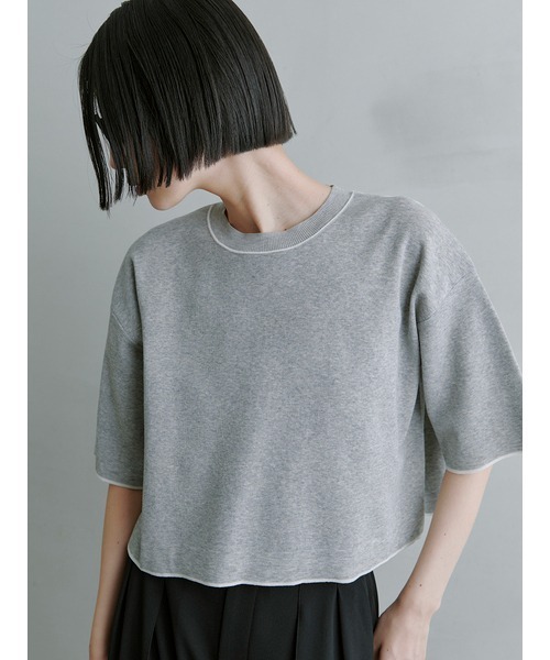 今期新作！新品タグ付き！MIESROHE シアーワイドTニット　グレー MIESROHE]シアーワイドTニット | KOBUNSHA SELECT SHOP
