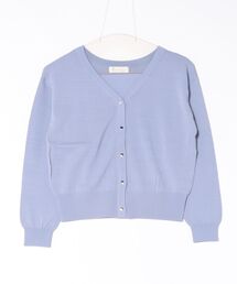 Vネック金釦ニットカーディガン