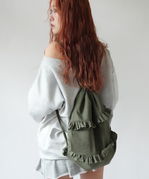 Port（ポート）の「【 SORUTT / ソルト 】 フリル レトロ ナップサック #_（バックパック/リュック・レディース・カーキ/ブラウン/ベージュ・FREE）」の17枚目の写真
