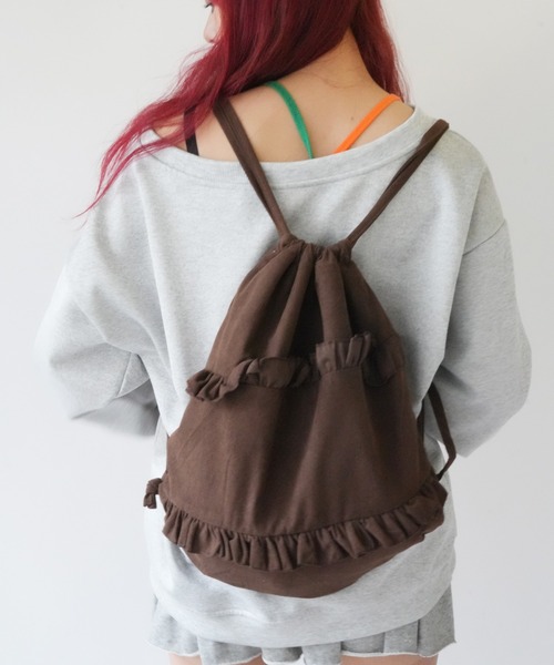 Port（ポート）の「【 SORUTT / ソルト 】 フリル レトロ ナップサック #_（バックパック/リュック・レディース・カーキ/ブラウン/ベージュ・FREE）」の14枚目の写真