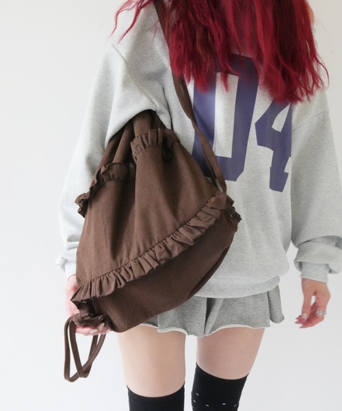 Port（ポート）の「【 SORUTT / ソルト 】 フリル レトロ ナップサック #_（バックパック/リュック・レディース・カーキ/ブラウン/ベージュ・FREE）」の15枚目の写真