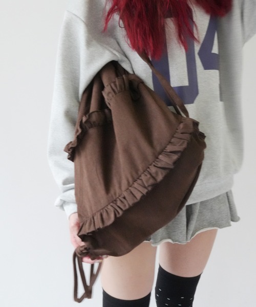 Port（ポート）の「【 SORUTT / ソルト 】 フリル レトロ ナップサック #_（バックパック/リュック・レディース・カーキ/ブラウン/ベージュ・FREE）」の16枚目の写真