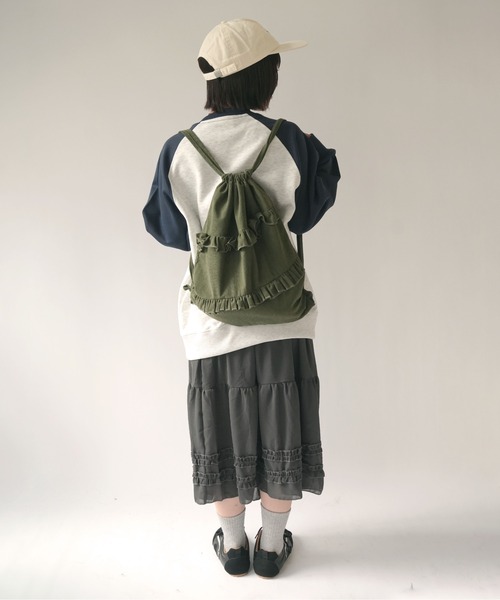 Port（ポート）の「【 SORUTT / ソルト 】 フリル レトロ ナップサック #_（バックパック/リュック・レディース・カーキ/ブラウン/ベージュ・FREE）」の9枚目の写真