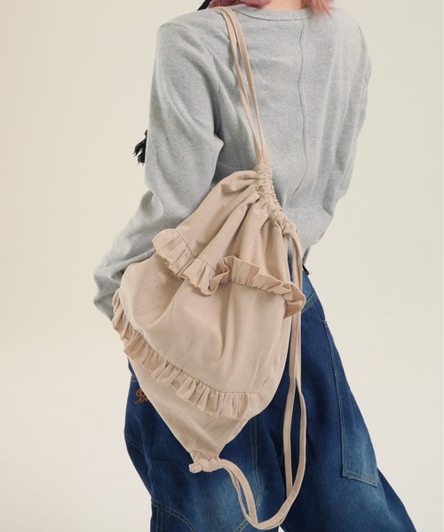 Port（ポート）の「【 SORUTT / ソルト 】 フリル レトロ ナップサック #_（バックパック/リュック・レディース・カーキ/ブラウン/ベージュ・FREE）」の13枚目の写真