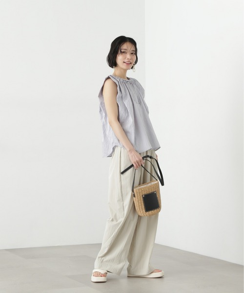 N.（N. Natural Beauty Basic）（エヌエヌナチュラルビューティーベーシック）の「【PS/低身長サイズ】ライトコットンイージーパンツ（その他パンツ・レディース・ライトグリーン/オフホワイト/チャコールグレー・MEDIUM/P/S）」の19枚目の写真